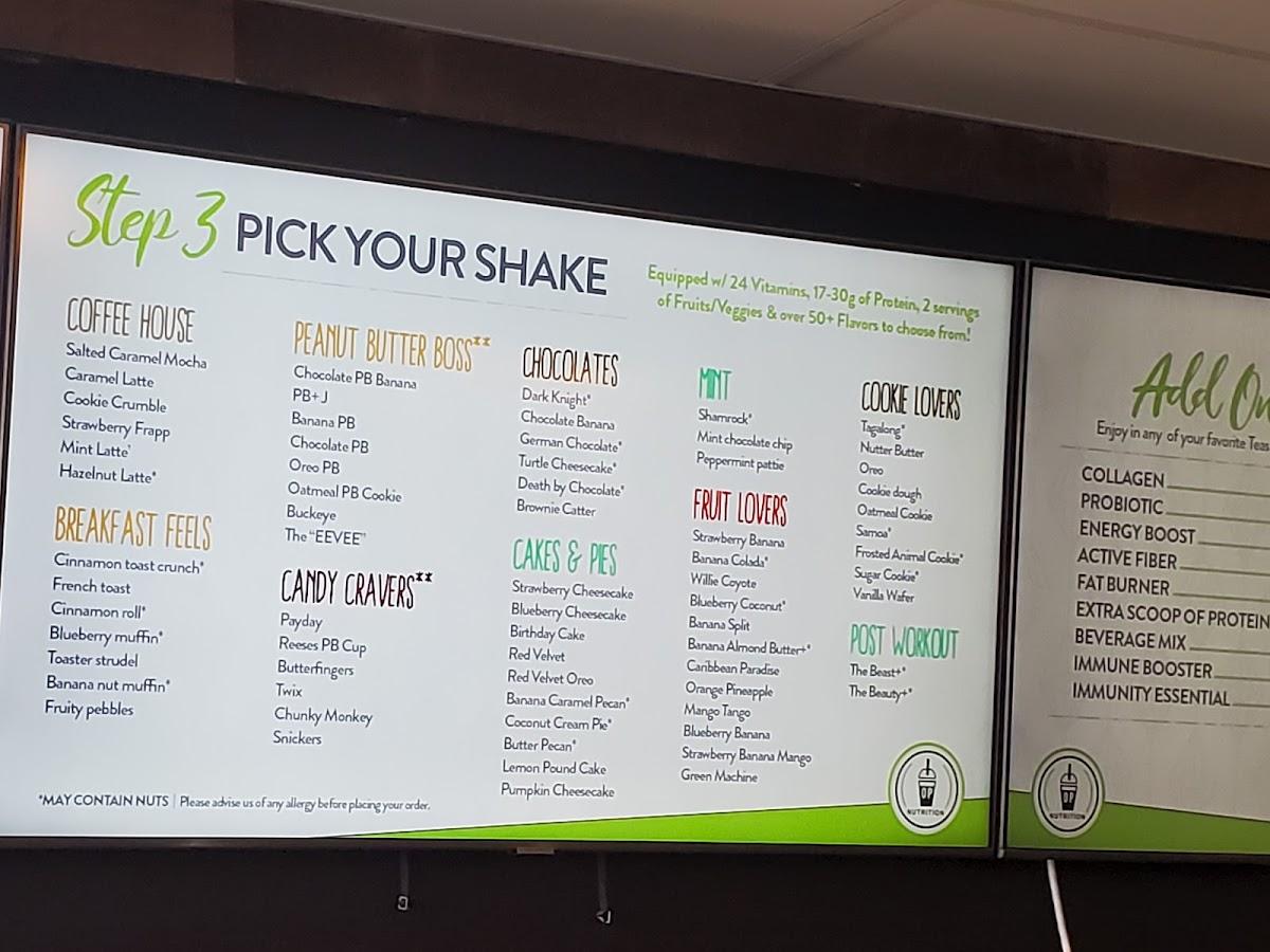 Menu at Orland Park Nutrition Smoothies & Acaì Bowls pub & bar, Orland