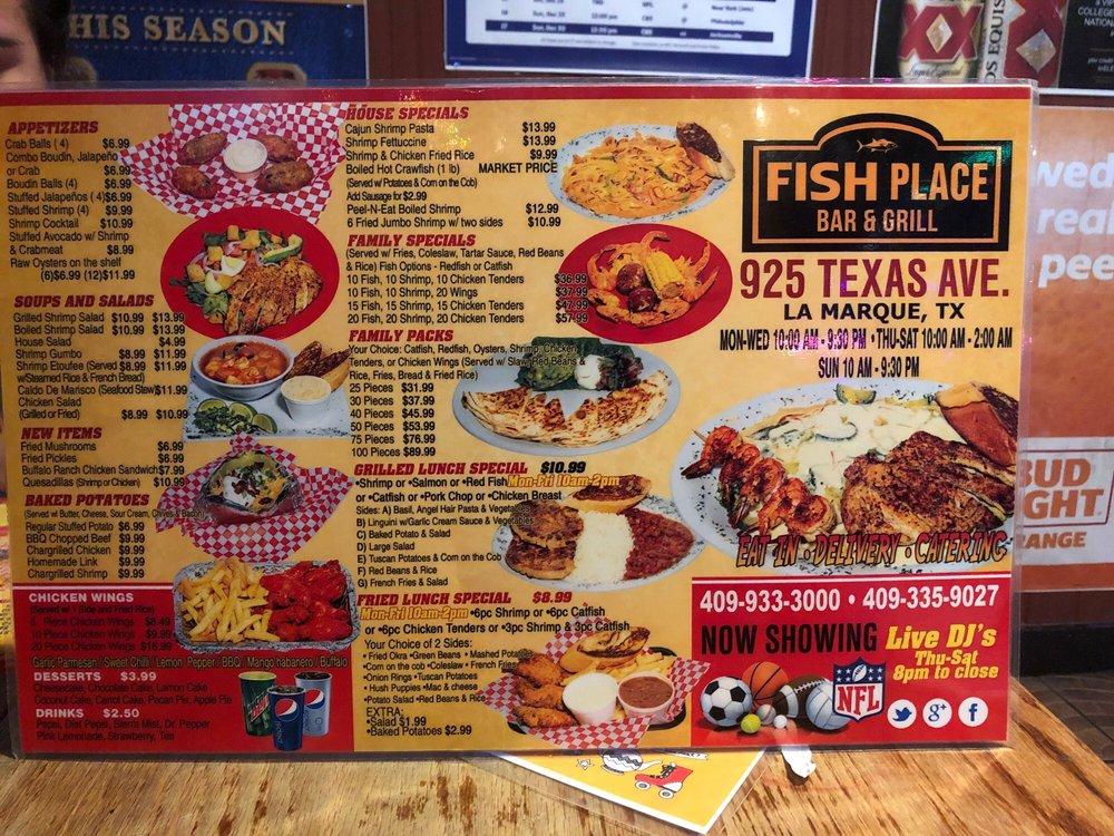 Menu at Fish Place pub & bar, La Marque, 925 Texas Ave