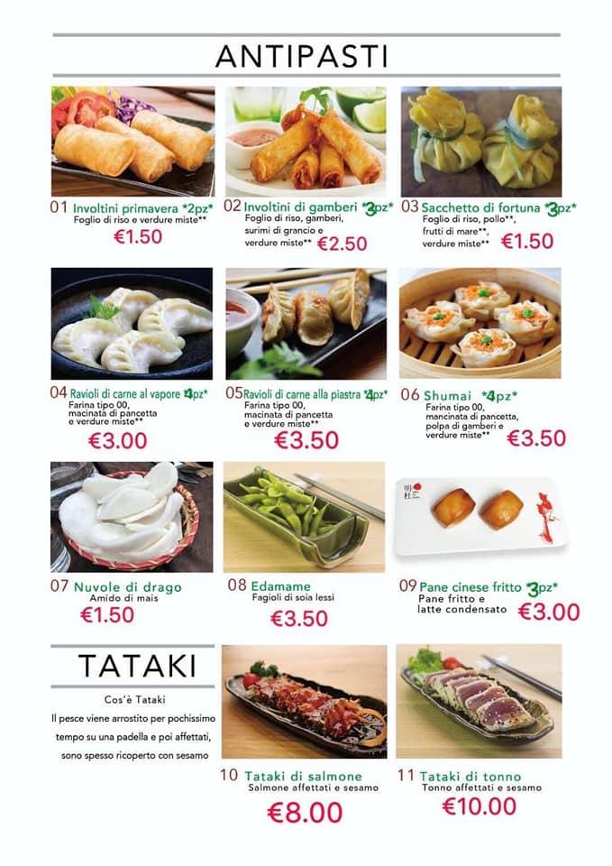 Menu at Ming du Sushi restaurant, Avellino