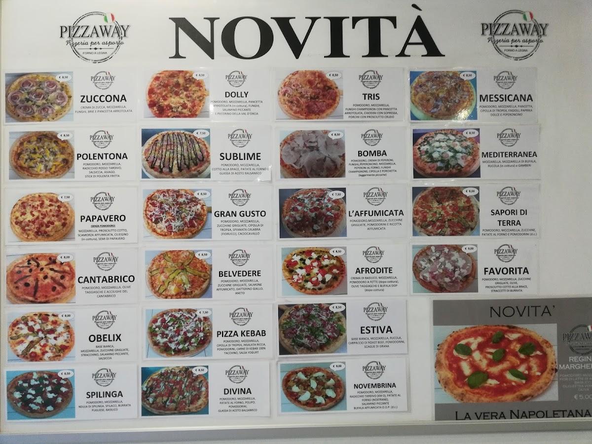 Menu da Pizzaway pizzeria, Resana