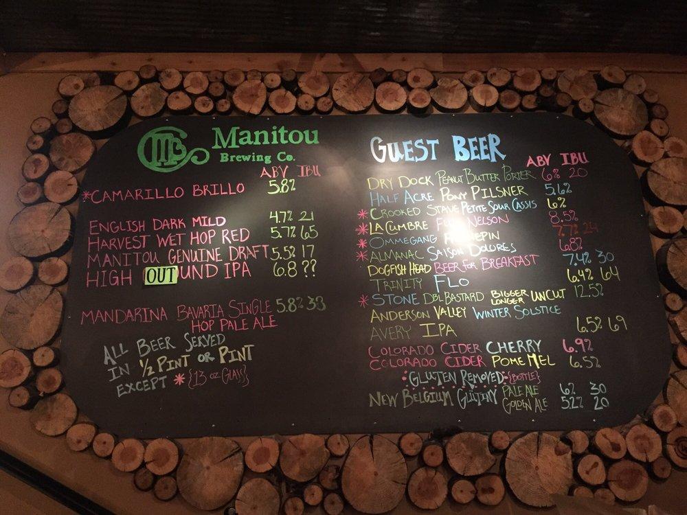 Menu at Manitou Brewing Company pub & bar, Manitou Springs