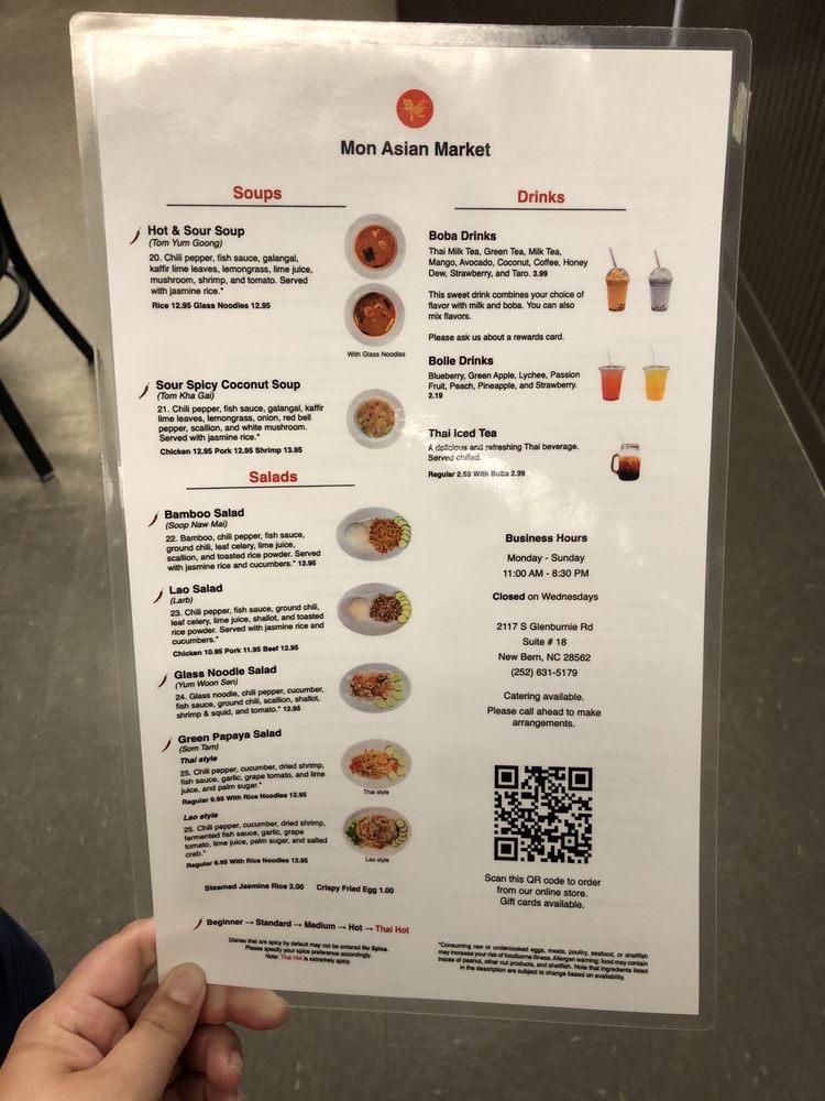 Menu at Mon Asian Market Restaurant & Grocery, New Bern