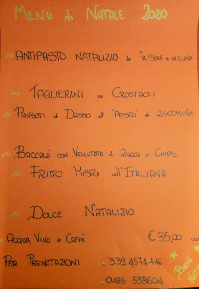 Menu da Ristorante Il Sole E La Luna, Lavagna