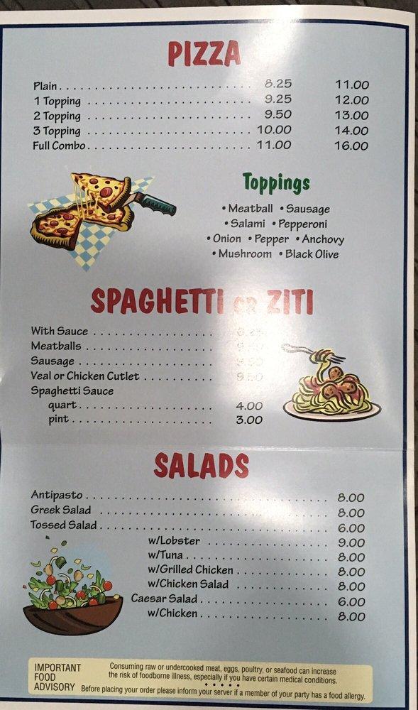 Menu at Steve's Pizza pizzeria, West Boylston, 341 MA12