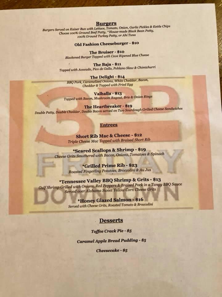 Menu at The RailYard restaurant, Decatur, 209 2nd Ave SE