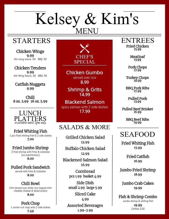 Restaurant Week Atlantic City 2024 Menu - Denys Felisha