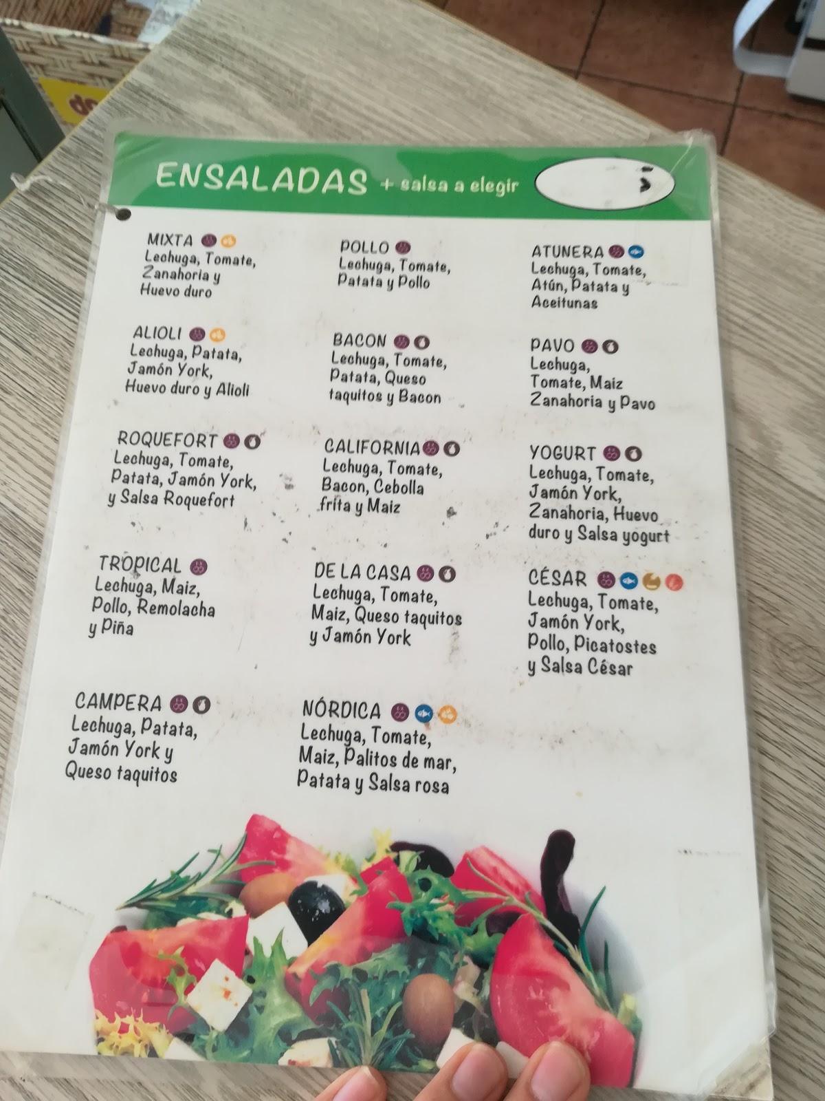 Carta de cafetería Bocateria La Brioche, Sevilla