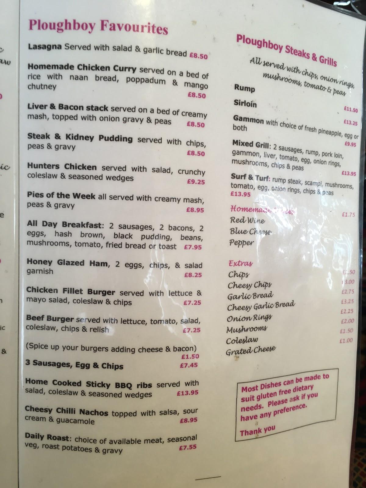Menu at The Ploughboy pub & bar, Saltash