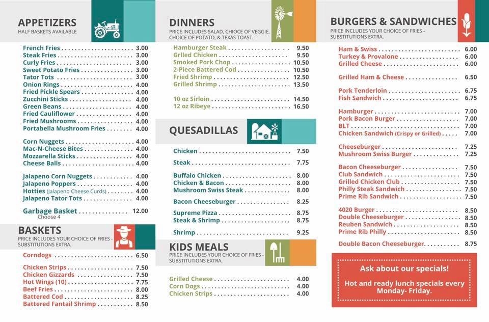 Menu at Field Sports Bar & Grill, Diller