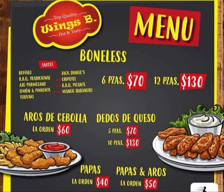 Carta del restaurante Wings Buffalo, Ciudad Madero