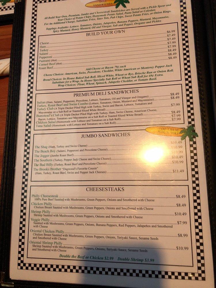 Menu at Dagwood's Deli & Sports Bar, Surfside Beach