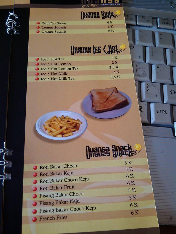 Menu At Nuansa Coffee Restaurant Klaten