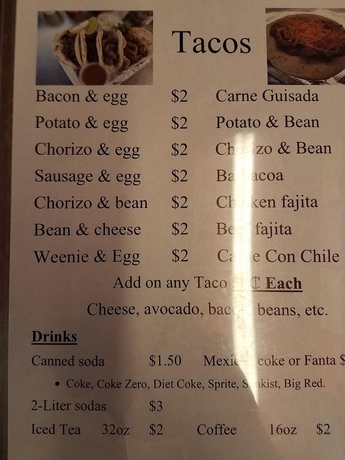 Menu at Tamale Boy Tacos & Tamales restaurant, San Antonio, S Flores St