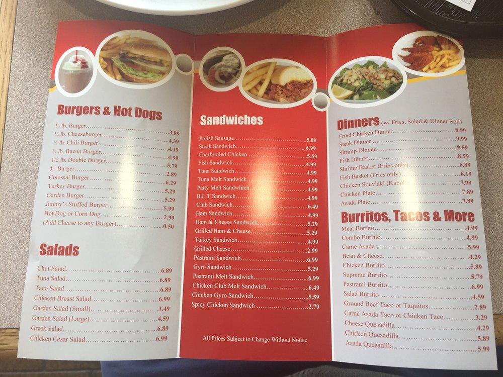 Menu at Burgers restaurant, Gardena