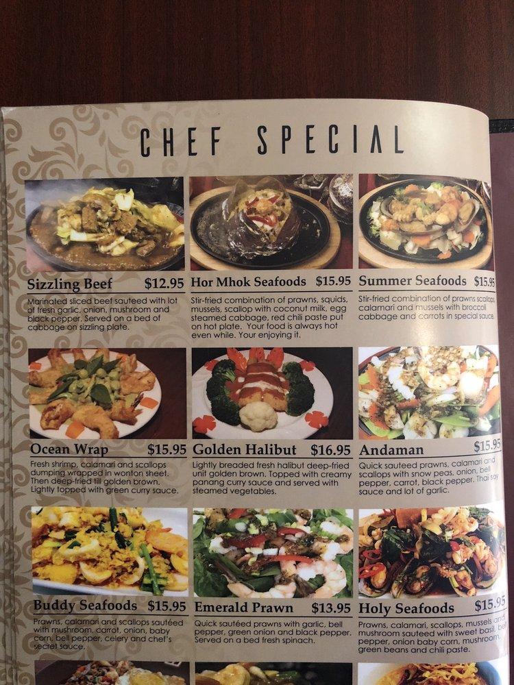 Menu at Sugar Thai Food restaurant, Ellensburg