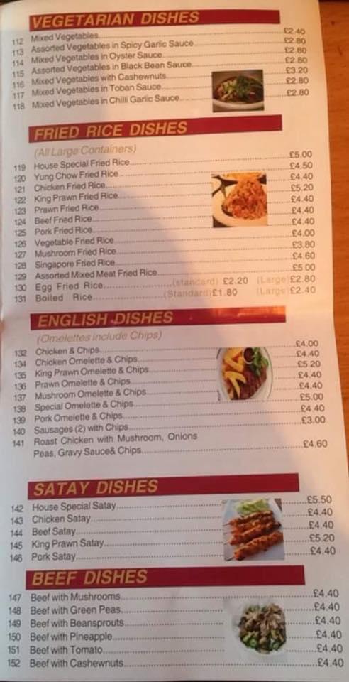 Menu at Rising Moon fast food, Porthcawl
