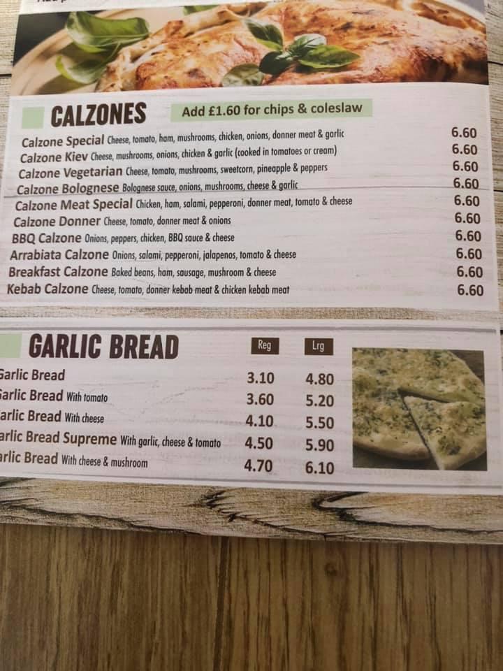 Menu at Pizza Parlour fast food, Immingham, 62 Pelham Rd