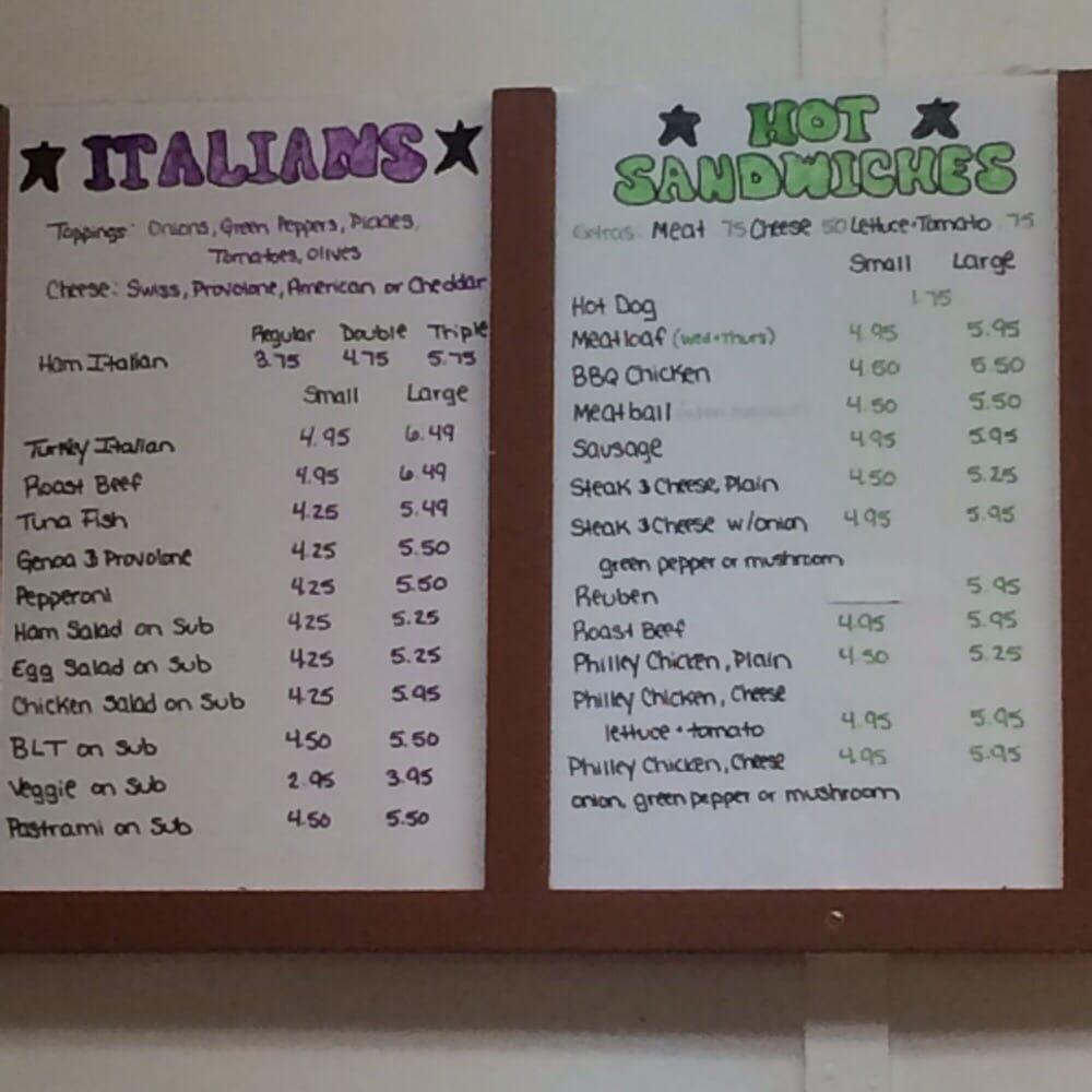 Menu at River's Edge Deli restaurant, Westbrook