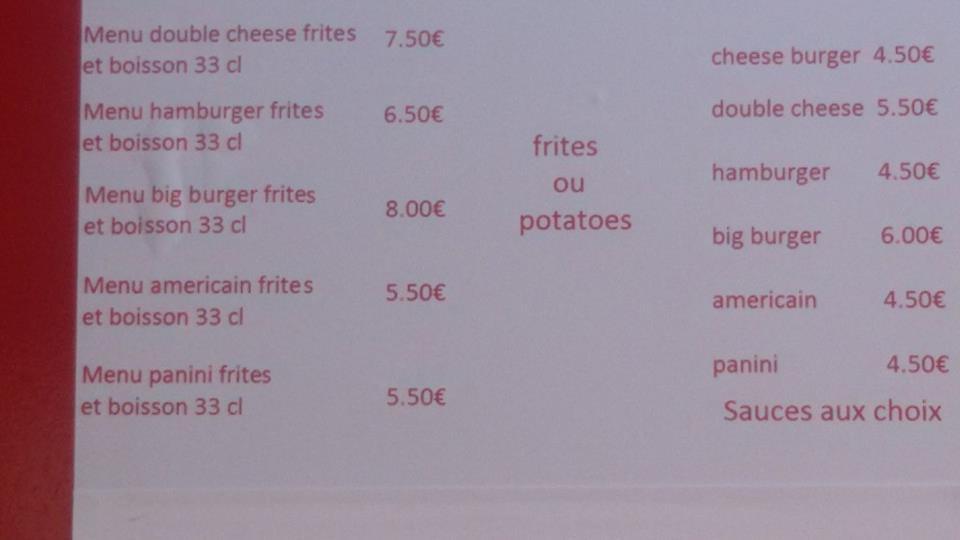 Menu at Chez fanfan restaurant, Périgueux