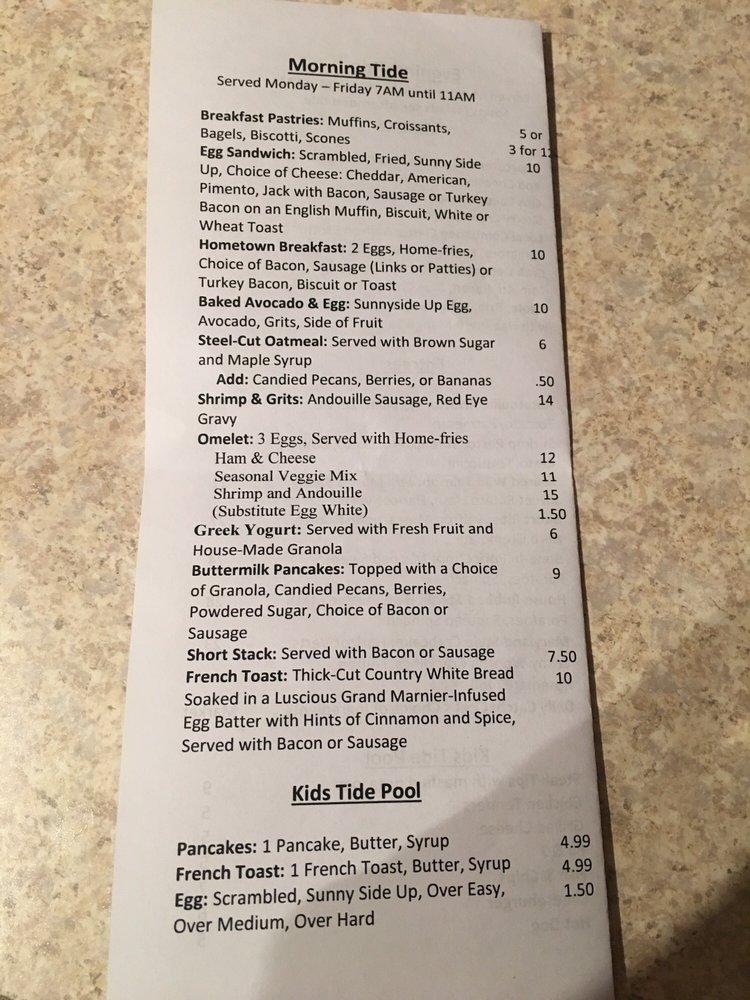 Menu at The Refuge restaurant, Isle of Palms
