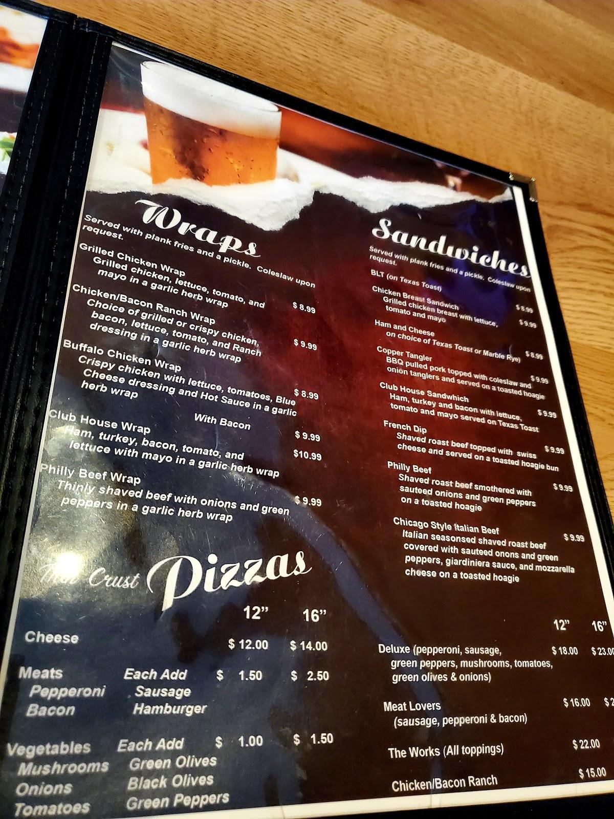 Menu at Copper Ridge pub & bar, Mellen