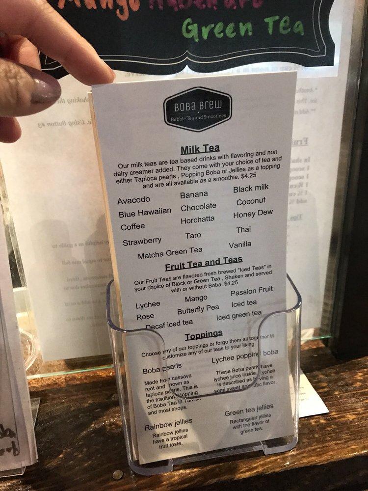Menu at boba brew pub & bar, Raleigh
