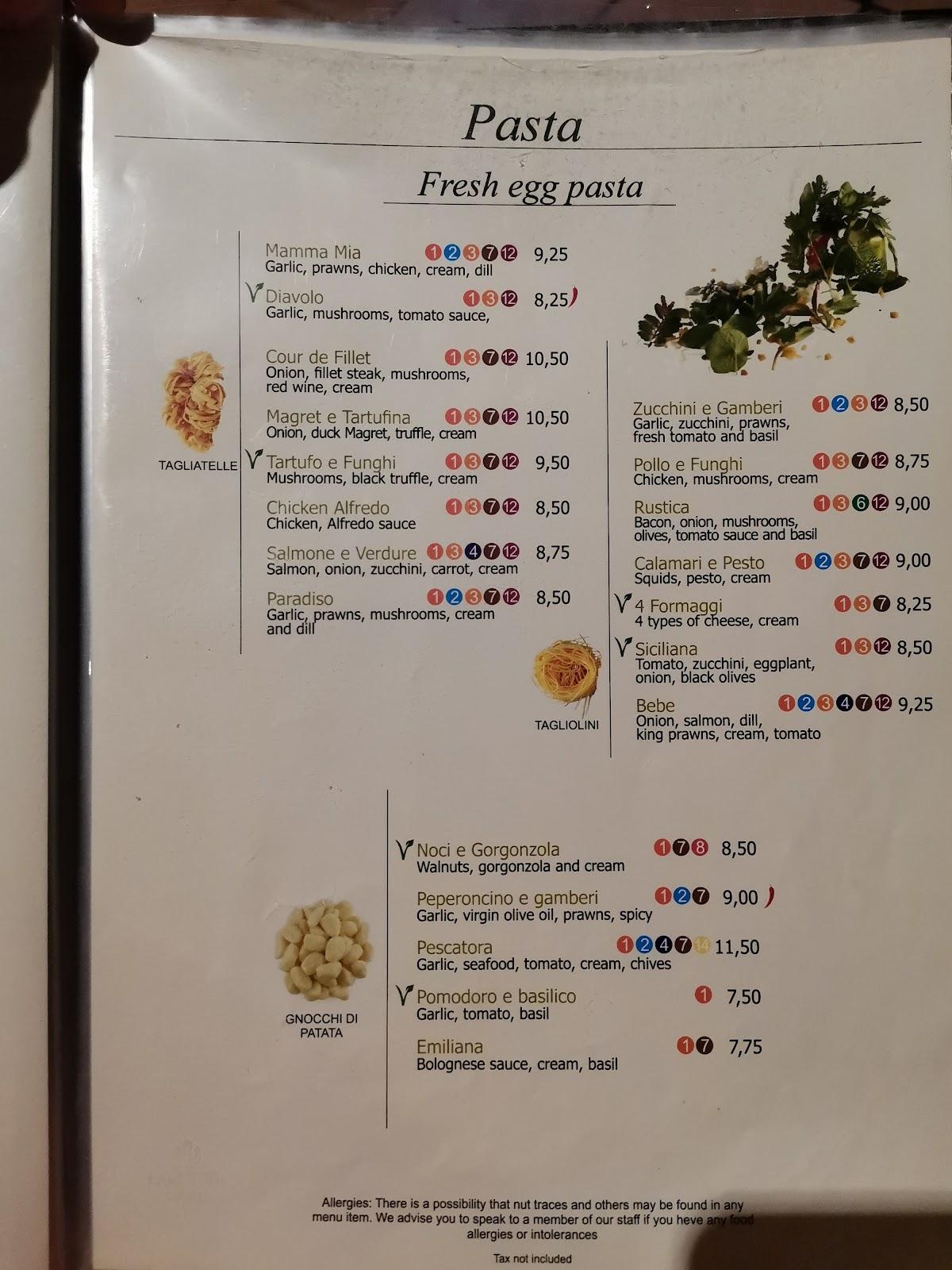 Menu at Restaurante La Margarita, Playa de las Américas