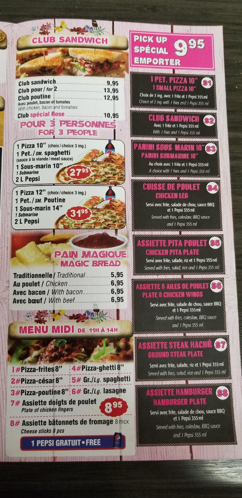 Menu at Prime burger restaurant, Hawkesbury