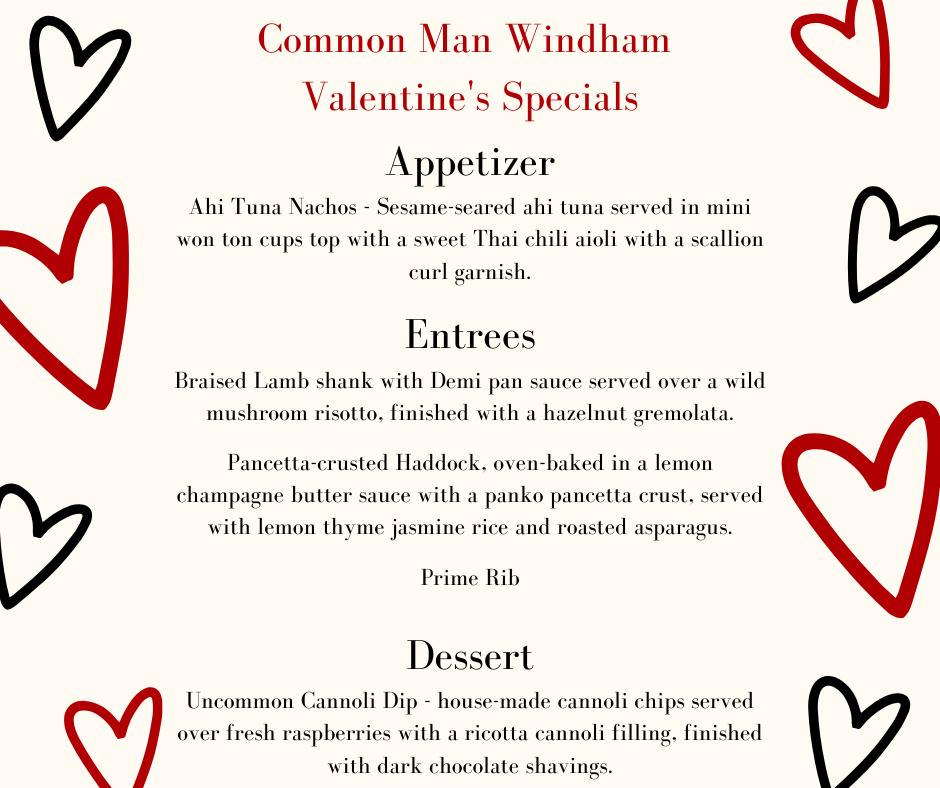 Menu at The Common Man Windham restaurant, Windham