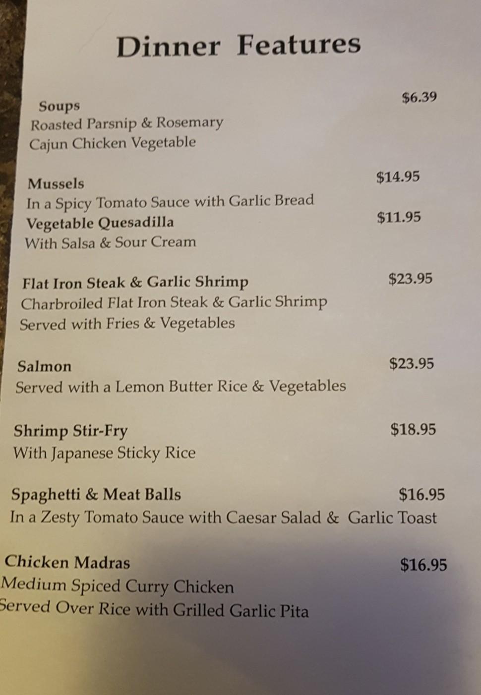 Menu at West Town Bar & Grill, Hamilton