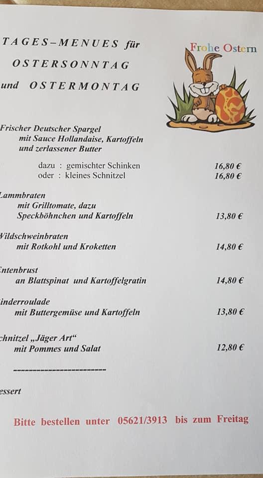 Speisekarte von Gasthaus Zorn restaurant, Edertal