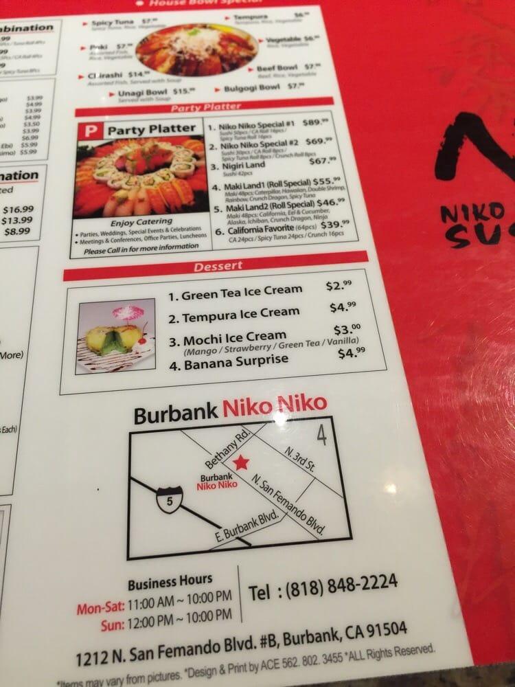 Menu At Niko Niko Sushi Restaurant Burbank   R26c Niko Niko Sushi Menu 2022 10 10 