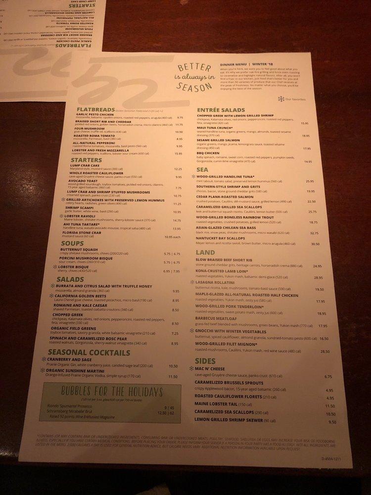 Menu at Seasons 52 pub & bar, Boca Raton