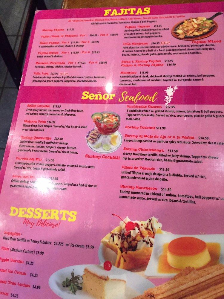 Menu at Cazadores Mexican Restaurant of Indian Harbour Beach, Indian