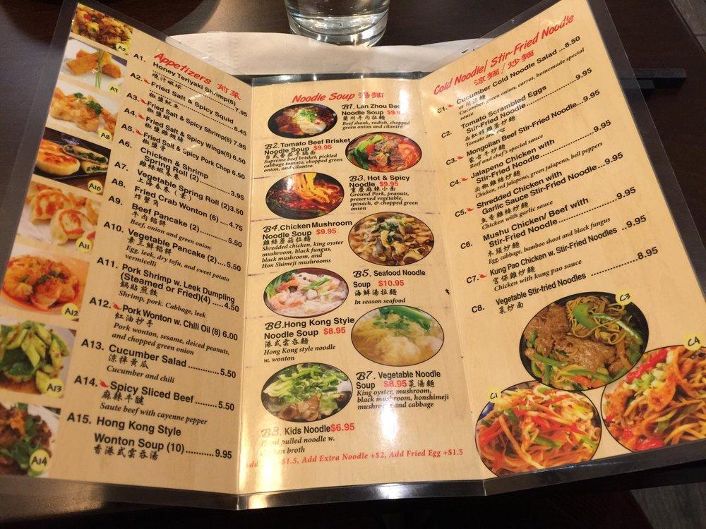 Menu at Noodle Man restaurant, Virginia Beach
