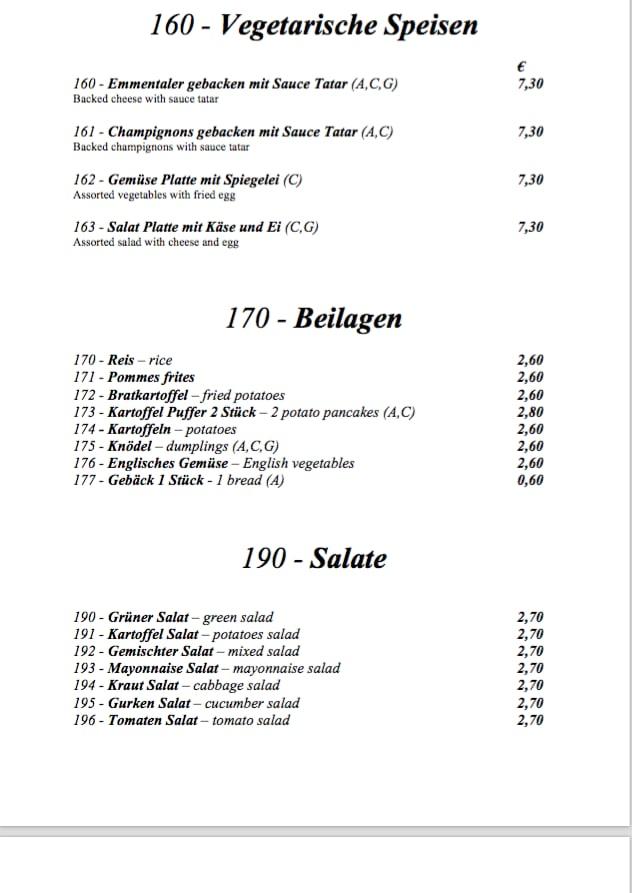 Speisekarte von Gasthaus Timo restaurant, Wien