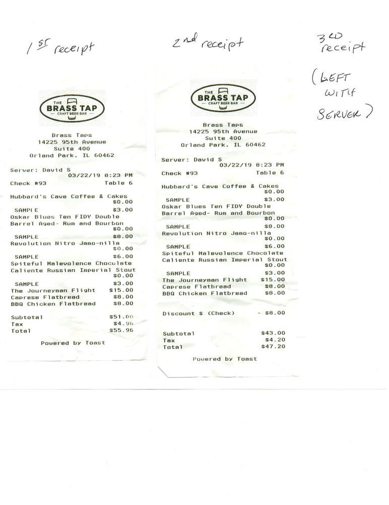 Menu at The Brass Tap pub & bar, Orland Park, 95th Ave 400
