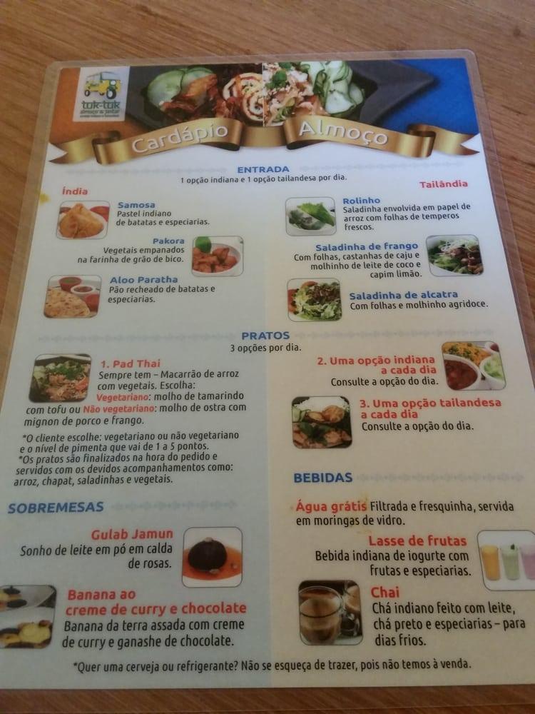 Menu at Tuk-Tuk Restaurante - Comida Indiana e Tailandesa, Curitiba