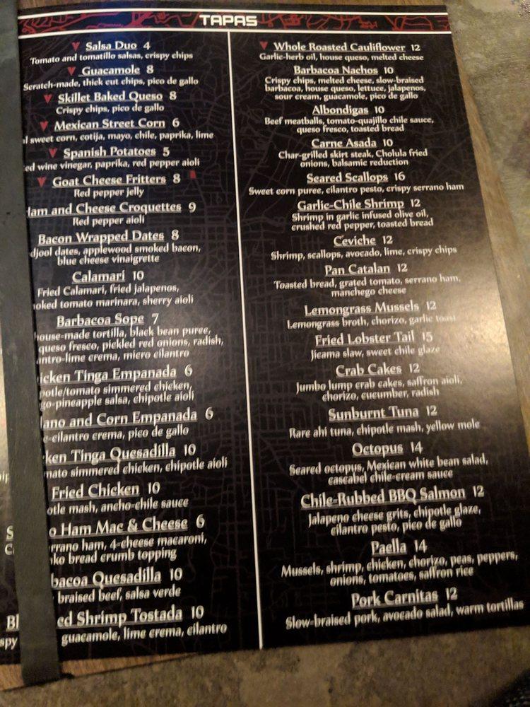 Menu at Bar.bacoa, Atlanta