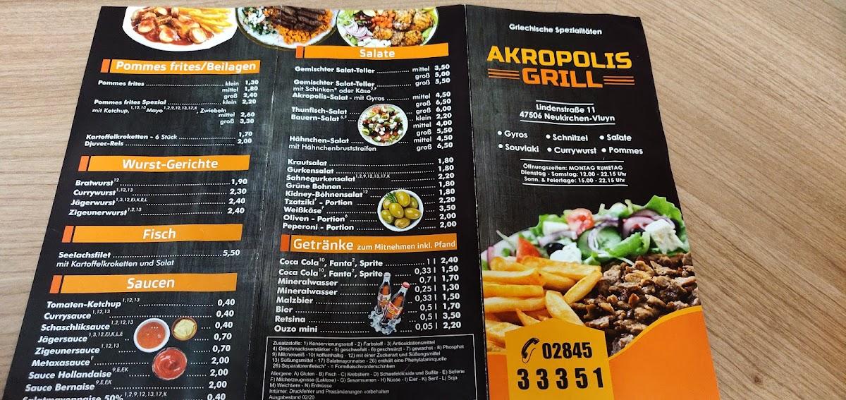 Speisekarte Von Akropolis Grill Restaurant Neukirchen Vluyn