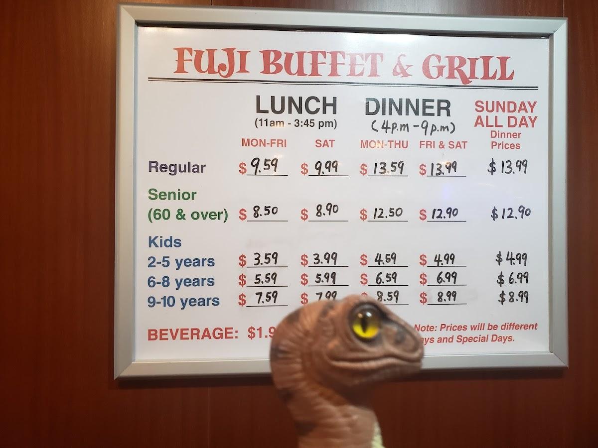 Menu at Fuji Buffet & Grill restaurant, Mentor