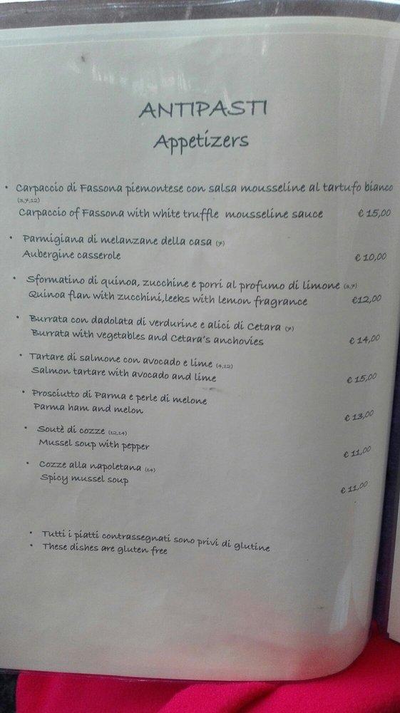 Menu di In Centro 