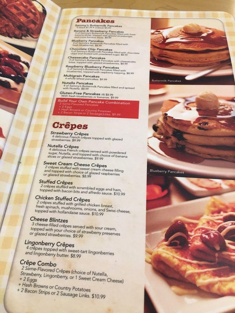 Menu at Sammy's Stackhouse restaurant, Orange
