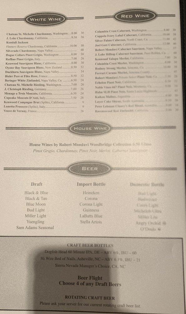Menu at The Boundary House Restaurant, Calabash