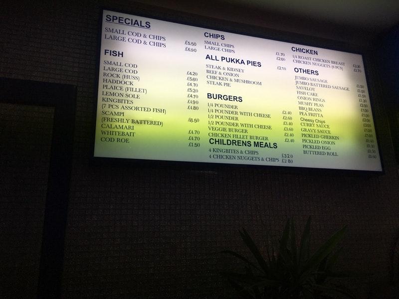 Menu at Oh My Cod fast food, Maidenhead