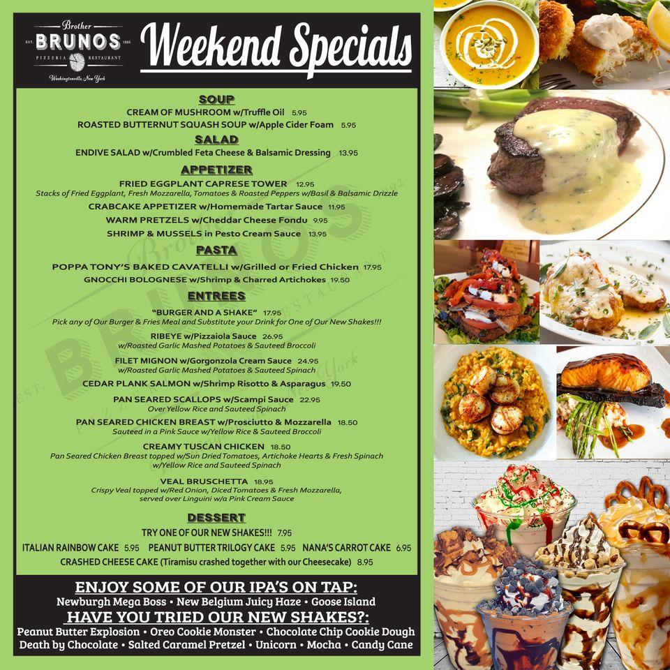 Menu at Brother Bruno Pizza pizzeria, Washingtonville