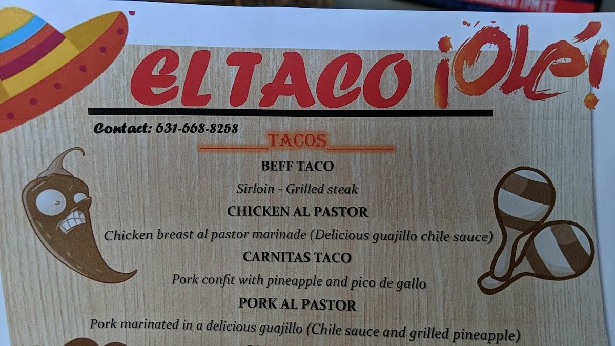 Menu at TACO OLE restaurant, Montauk