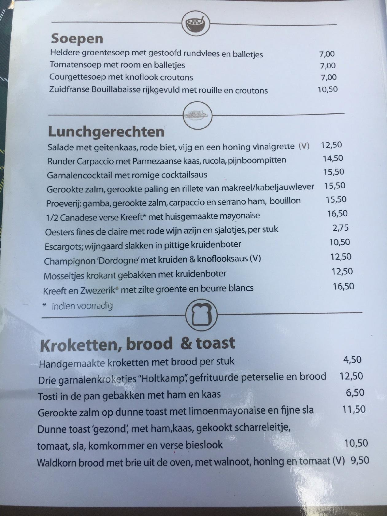 Speisekarte von Hotel Bakker, Vorden