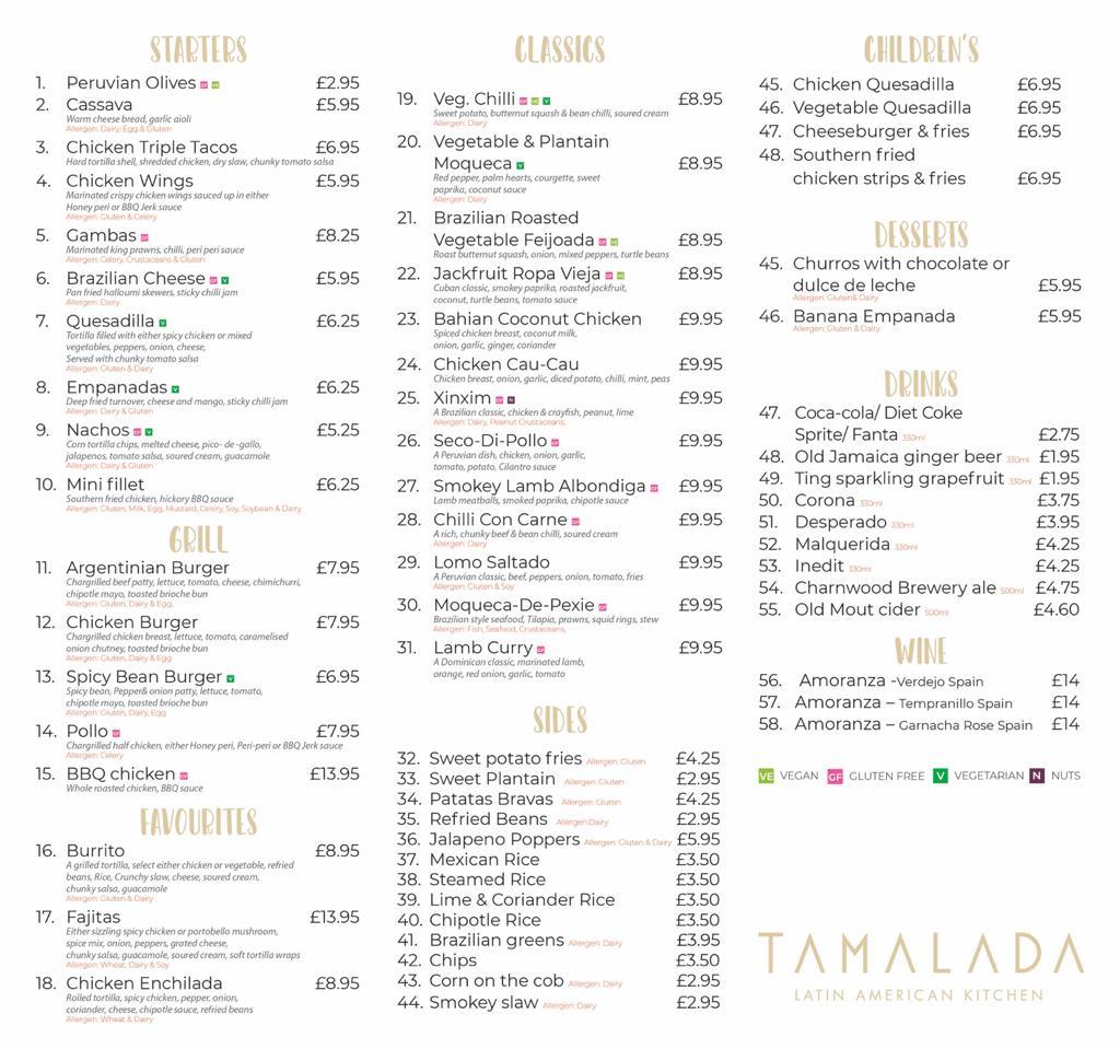 menu-at-tamalada-latin-american-kitchen-restaurant-loughborough