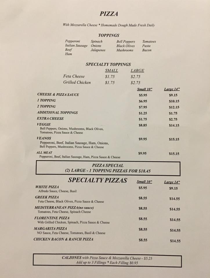 Menu at Veanos Italian Restaurant, Marion, AR-77